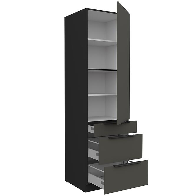 Kuchynská skrinka Aria-Gr/Bl Anti Fingerprint 60dks-210 1f 3s,3