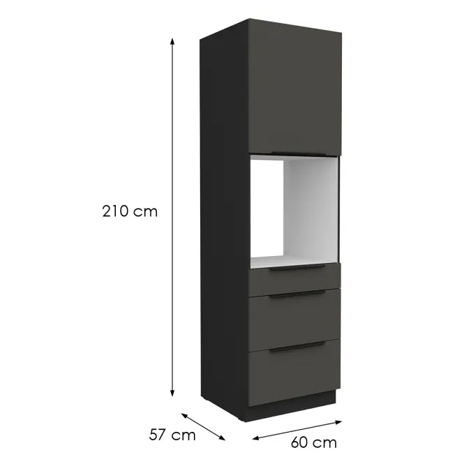 Kuchynská skrinka Aria-Gr/Bl Anti Fingerprint 60dps-210 1f 3s