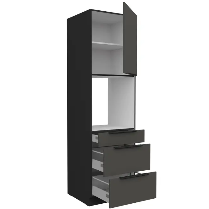 Kuchynská skrinka Aria-Gr/Bl Anti Fingerprint 60dps-210 1f 3s,3