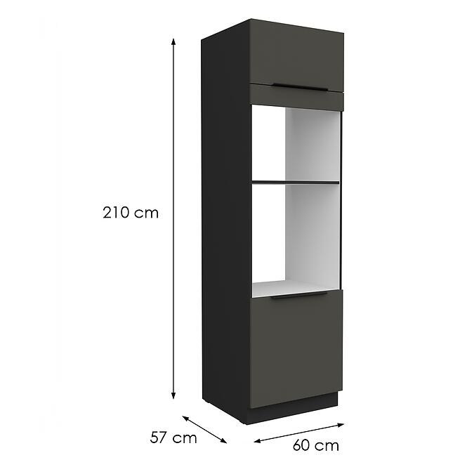 Kuchynská skrinka Aria-Gr/Bl Anti Fingerprint 60dpm-210 2f