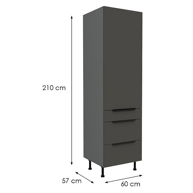 Kuchynská skrinka Aria-Gr/Ant Anti Fingerprint 60dks-215 1f 3s,2