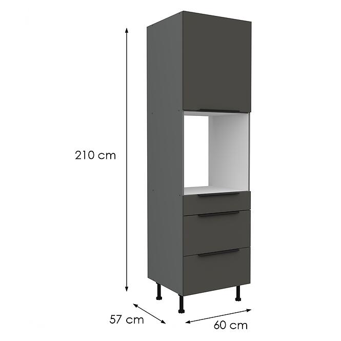 Kuchynská skrinka Aria-Gr/Ant Anti Fingerprint 60dps-215 1f 3s,2