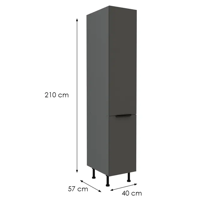 Kuchynská skrinka Aria-Gr/Ant Anti Fingerprint 40dk-215 2f,2