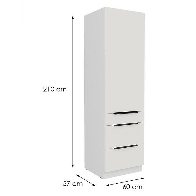 Kuchynská skrinka Aria-Wh/Wh Anti Fingerprint 60dks-210 1f 3s,2