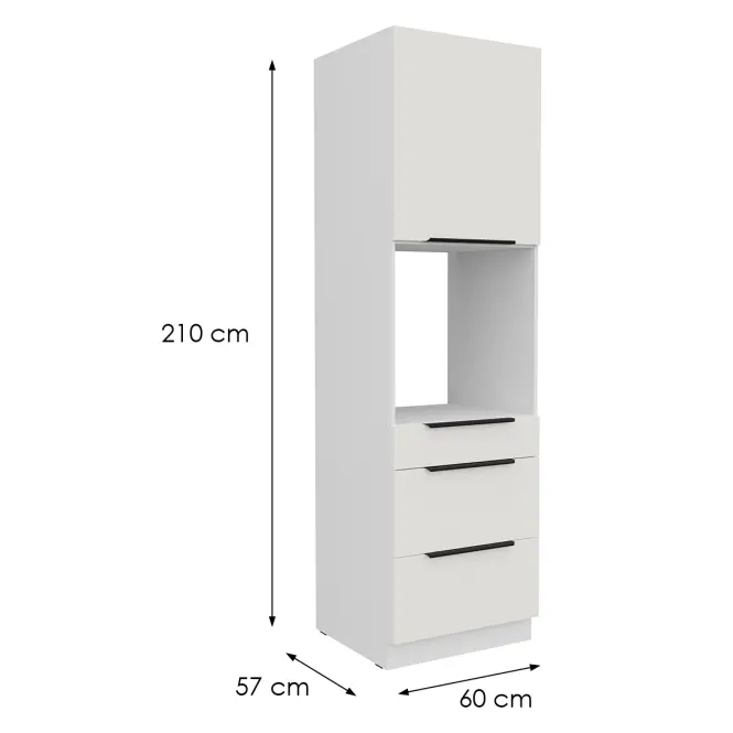Kuchynská skrinka Aria-Wh/Wh Anti Fingerprint 60dps-210 1f 3s,2