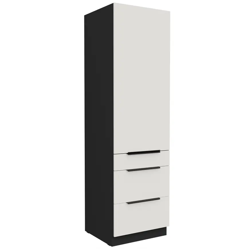 Kuchynská skrinka Aria-Wh/Bl Anti Fingerprint 60dks-210 1f 3s