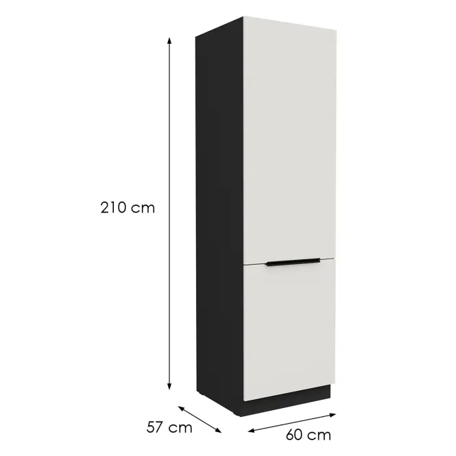 Kuchynská skrinka Aria-Wh/Bl Anti Fingerprint 60lo-210 2f