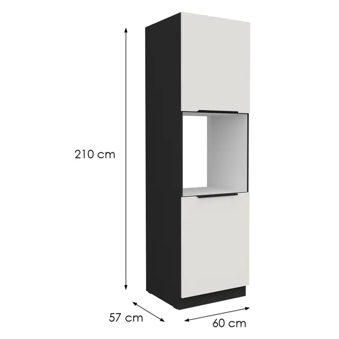 Kuchynská skrinka Aria-Wh/Bl Anti Fingerprint 60dp-210 2f,2