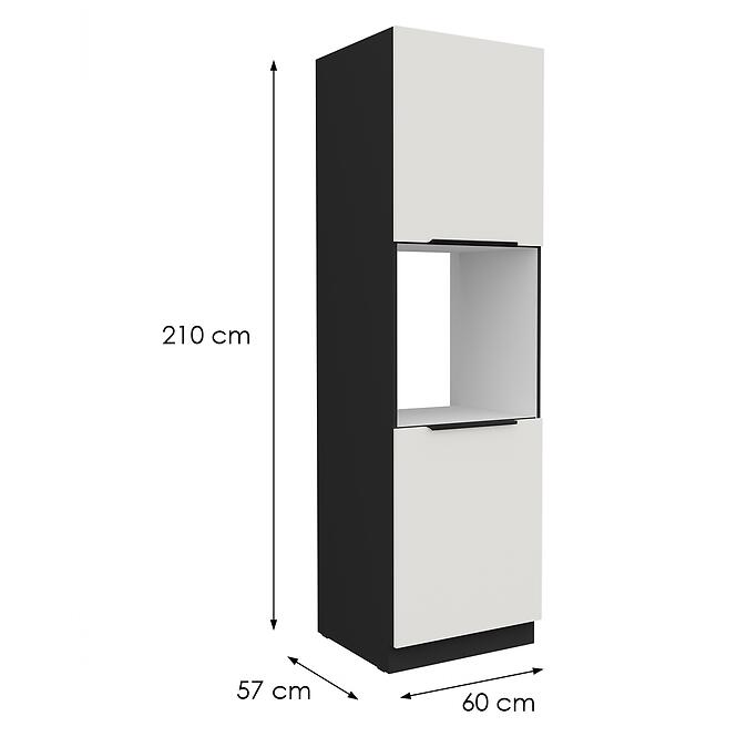Kuchynská skrinka Aria-Wh/Bl Anti Fingerprint 60dp-210 2f,2