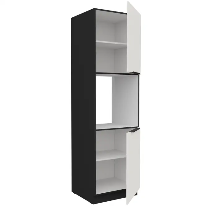 Kuchynská skrinka Aria-Wh/Bl Anti Fingerprint 60dp-210 2f,3