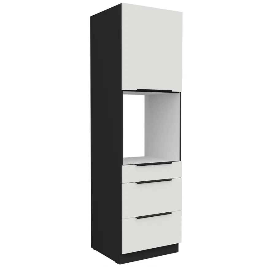 Kuchynská skrinka Aria-Wh/Bl Anti Fingerprint 60dps-210 1f 3s