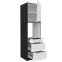 Kuchynská skrinka Aria-Wh/Bl Anti Fingerprint 60dps-210 1f 3s,3