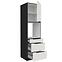 Kuchynská skrinka Aria-Wh/Bl Anti Fingerprint 60dps-210 1f 3s,3
