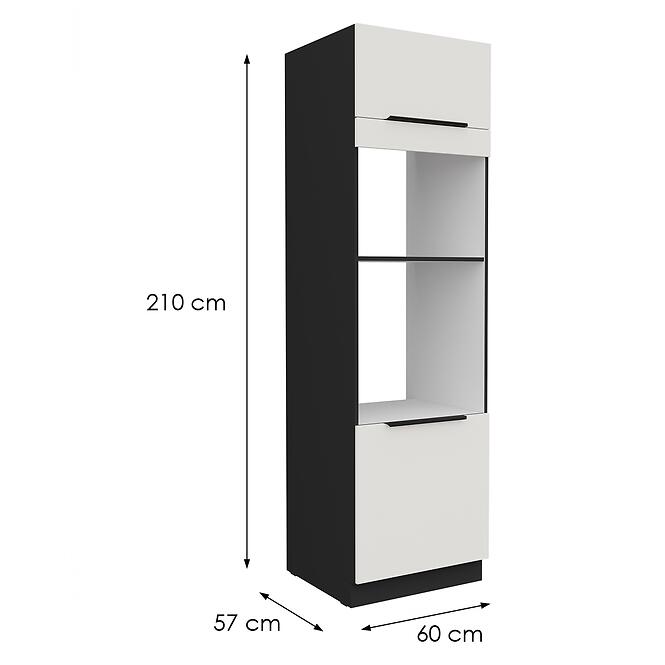 Kuchynská skrinka Aria-Wh/Bl Anti Fingerprint 60dpm-210 2f,2