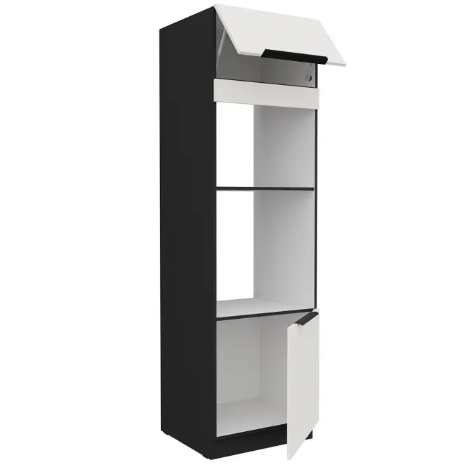 Kuchynská skrinka Aria-Wh/Bl Anti Fingerprint 60dpm-210 2f,3