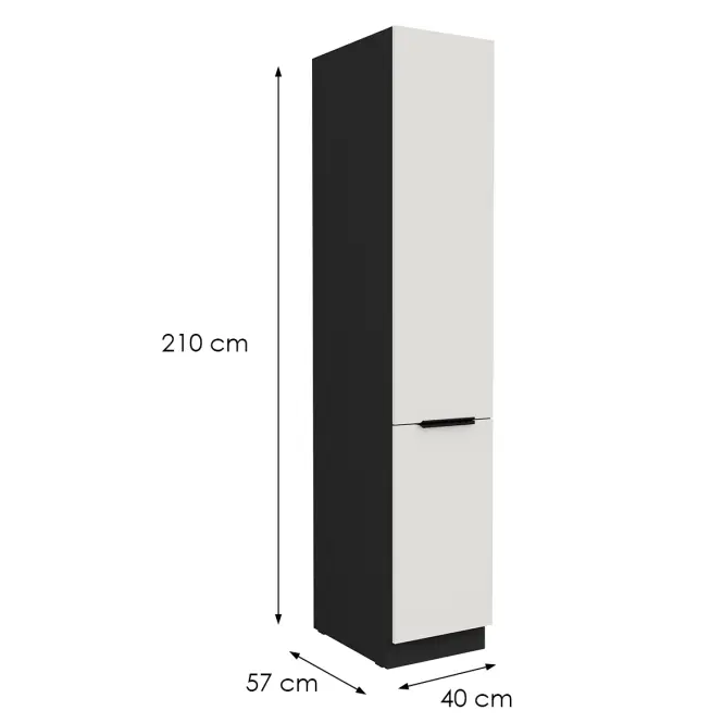 Kuchynská skrinka Aria-Wh/Bl Anti Fingerprint 40dk-210 2f,2