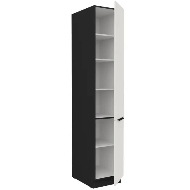Kuchynská skrinka Aria-Wh/Bl Anti Fingerprint 40dk-210 2f,3