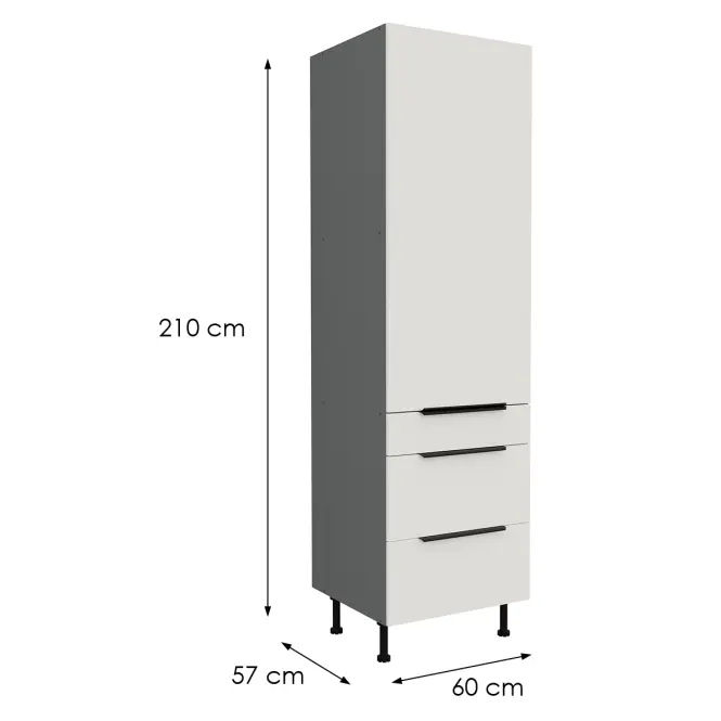 Kuchynská skrinka Aria-Wh/Ant Anti Fingerprint 60dks-215 1f 3s