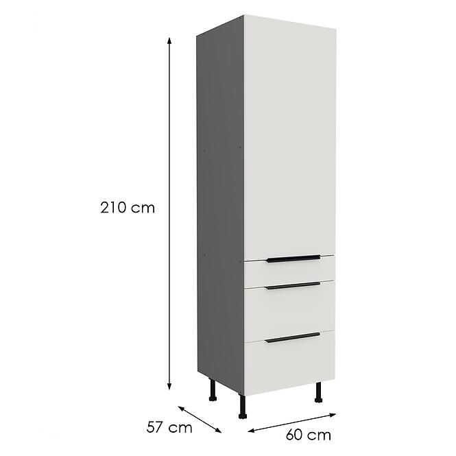 Kuchynská skrinka Aria-Wh/Ant Anti Fingerprint 60dks-215 1f 3s,2