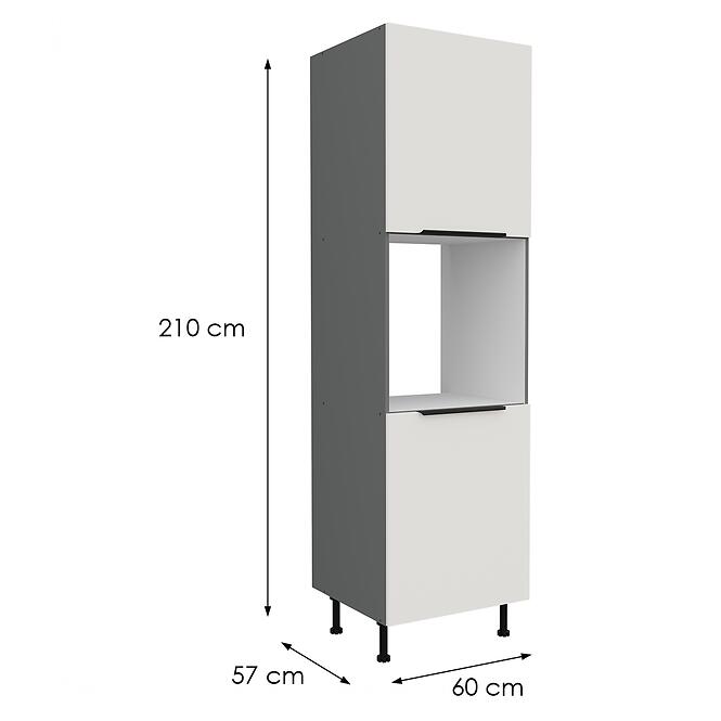 Kuchynská skrinka Aria-Wh/Ant Anti Fingerprint 60dp-215 2f,2