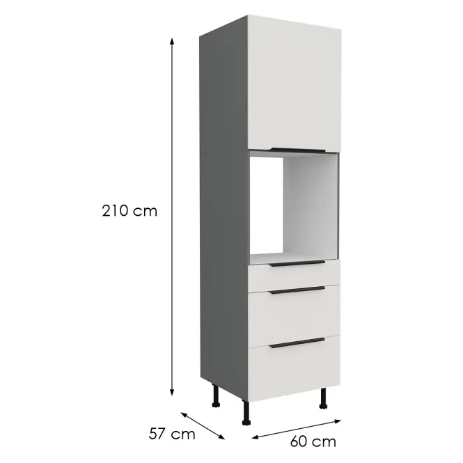 Kuchynská skrinka Aria-Wh/Ant Anti Fingerprint 60dps-215 1f 3s,2