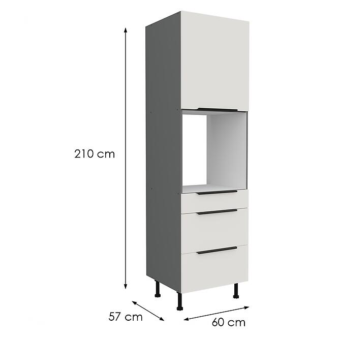 Kuchynská skrinka Aria-Wh/Ant Anti Fingerprint 60dps-215 1f 3s,2