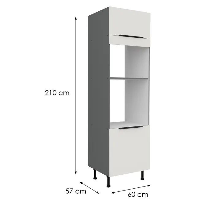 Kuchynská skrinka Aria-Wh/Ant Anti Fingerprint 60dpm-215 2f,2