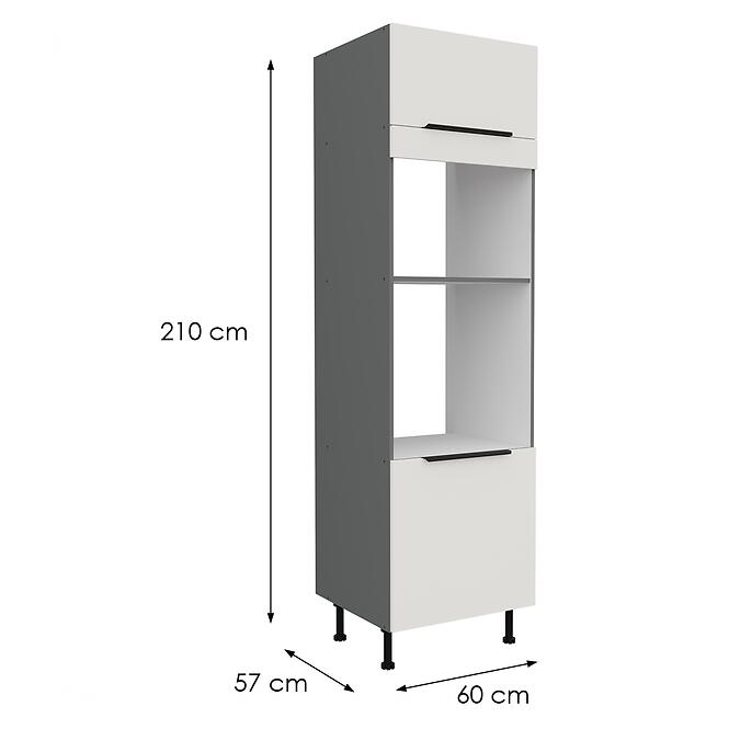 Kuchynská skrinka Aria-Wh/Ant Anti Fingerprint 60dpm-215 2f,2
