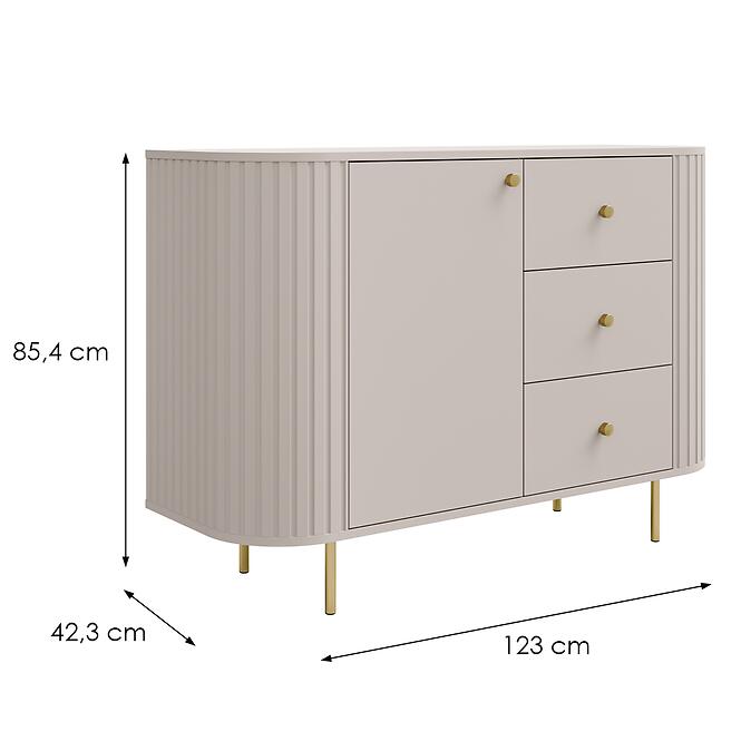 Komoda Ovalio 813 1f 3s Pieskovo-Béžová,5