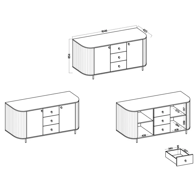 Komoda Ovalio 823  25 3s Dub Cremona,6