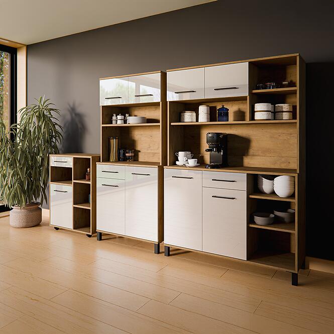 Príborník Linda Biely/Dub Lancelot 80 (VIGO),10