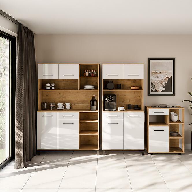 Príborník Linda Biely/Dub Lancelot 80 (VIGO),12