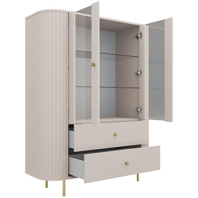 Vitrína Ovalio 122  2f 2s Pieskovo-Béžová,4