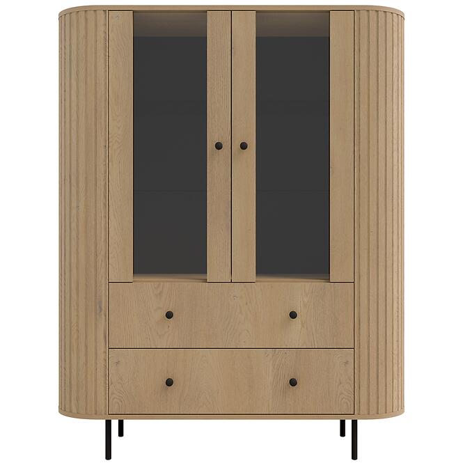 Vitrína Ovalio 122  2f 2s Dub Cremona