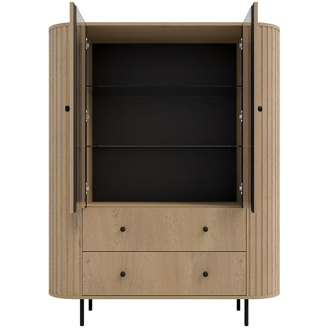 Vitrína Ovalio 122  2f 2s Dub Cremona