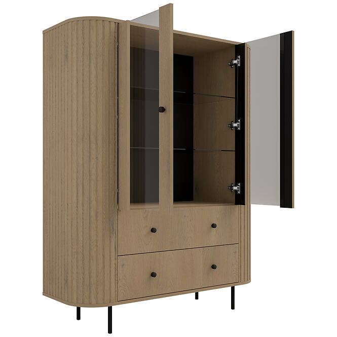 Vitrína Ovalio 122  2f 2s Dub Cremona