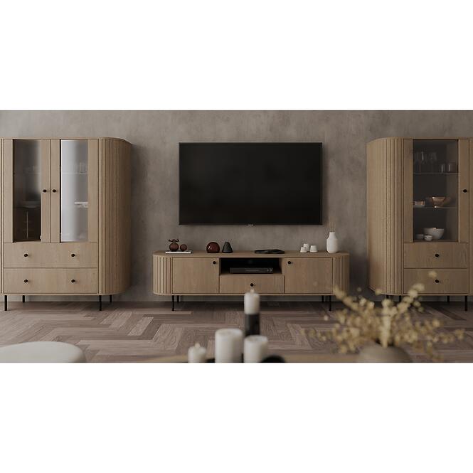 Vitrína Ovalio 122  2f 2s Dub Cremona