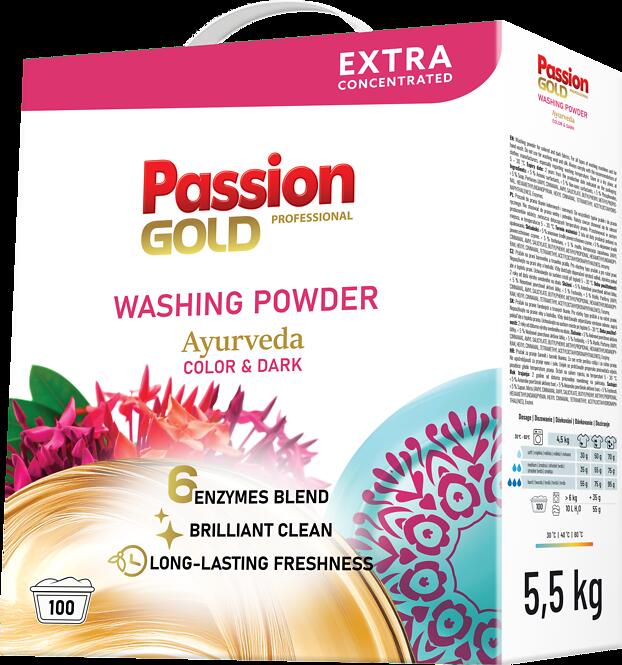 Prací prášok Passion Gold 5,5 kg color & dark ayurveda