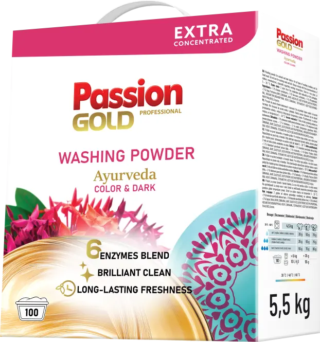 Prací prášok Passion Gold 5,5 kg color & dark ayurveda