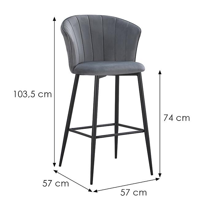 Barová Stolička Rumi 12635 sivá,2