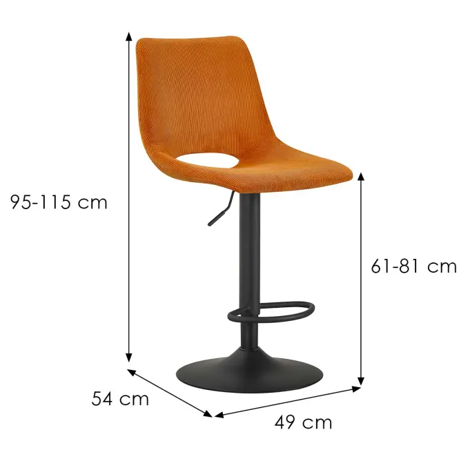 Barová Stolička Olen 12648 oranžová