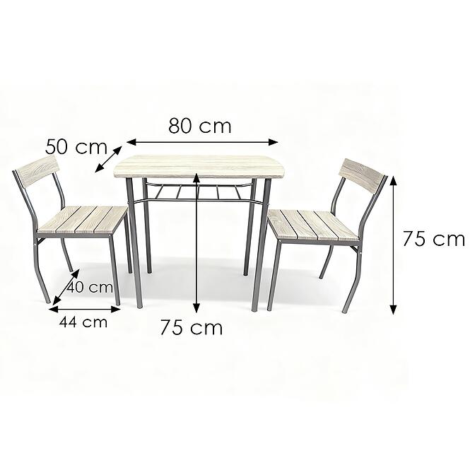Jedálenská zostava Tivoli 1+2 sonoma/sivá