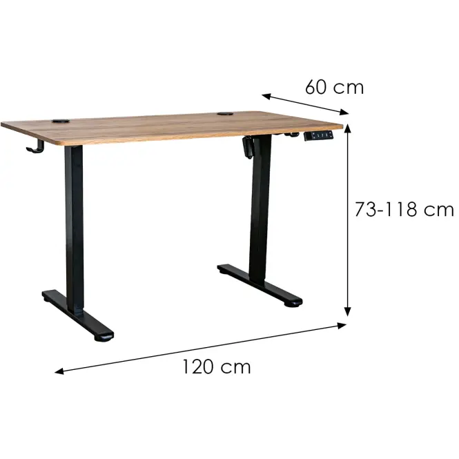 Elektrický písací stôl Seville 12530 dub/čierny,2
