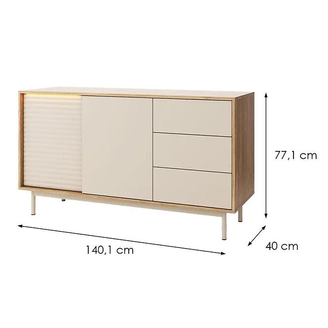 Komoda 2d3s Ti3 Tila Kašmír/Dub,2