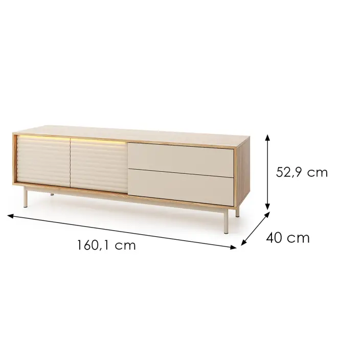 Tv Stolík 2d2s Ti4 Tila Kašmír/Dub