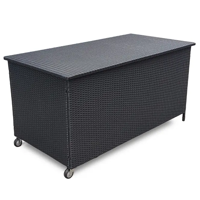 Záhradný box Tejn z technorattanu 80x80x160 čierny