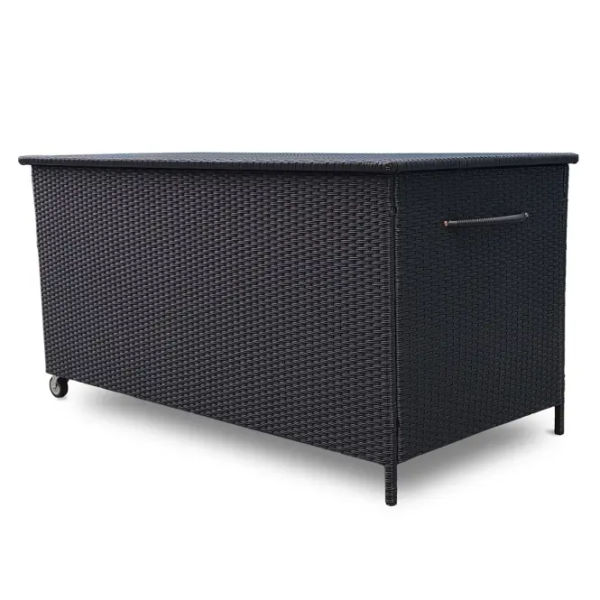 Záhradný box Tejn z technorattanu 80x80x160 čierny