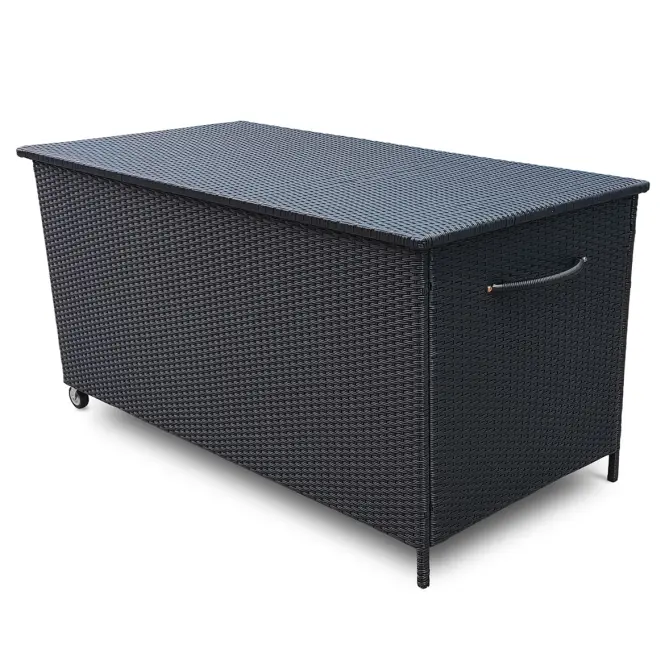 Záhradný box Tejn z technorattanu 80x80x160 čierny