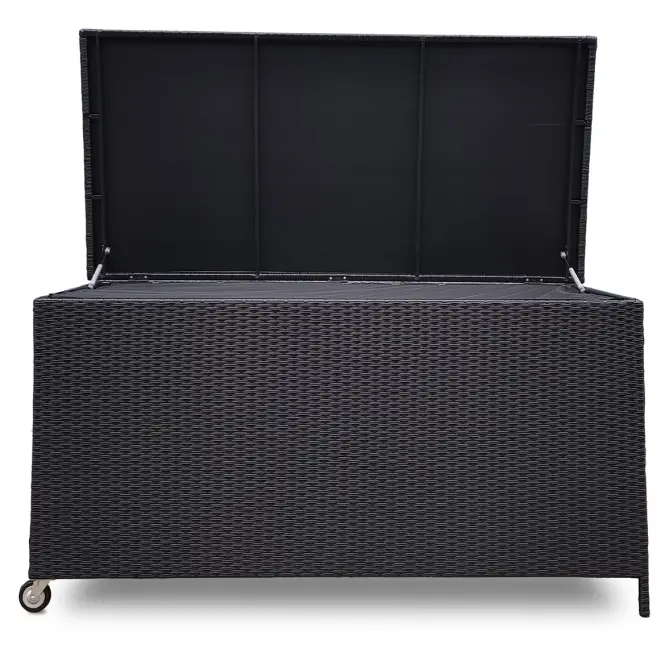 Záhradný box Tejn z technorattanu 80x80x160 čierny