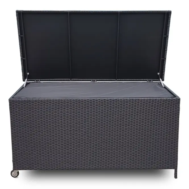 Záhradný box Tejn z technorattanu 80x80x160 čierny